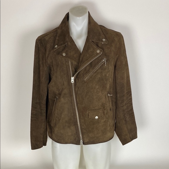 Buck Mason Other - Buck Mason Brown Suede Leather Moto Jacket Size Small
